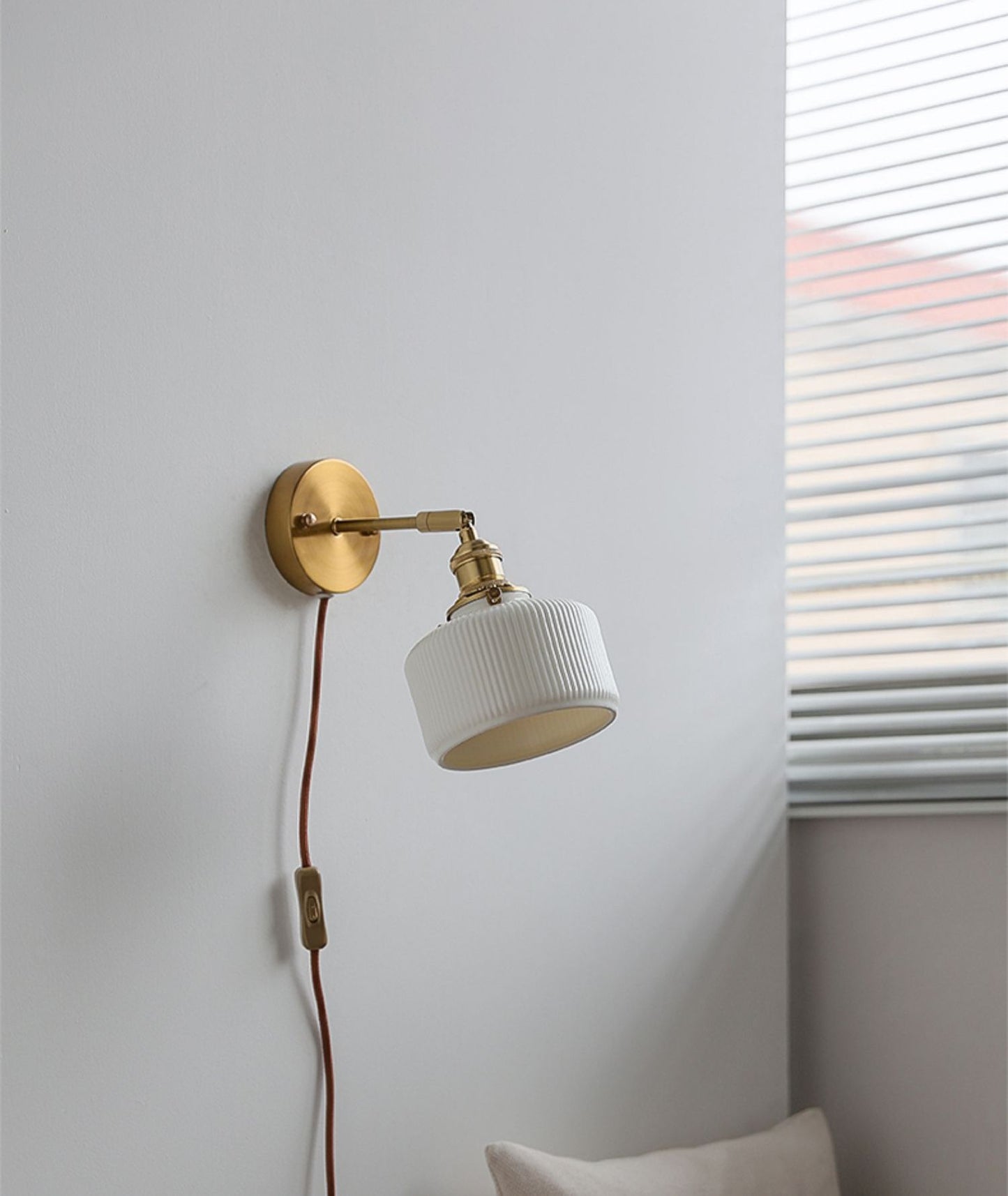 Ceramic Glass Plug In Wall Sconce Light - 227GBWL - Modefinity