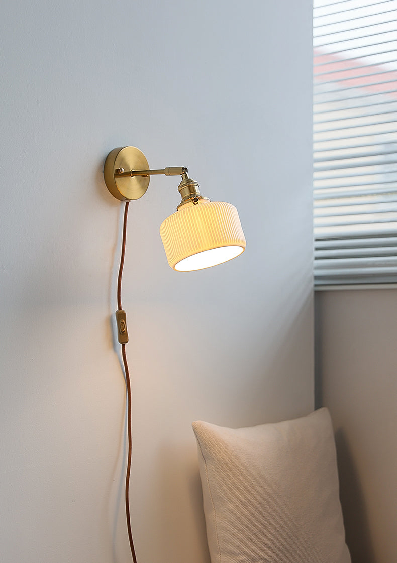 Ceramic Glass Plug In Wall Sconce Light - 227GBWL - Modefinity