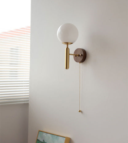 Wood Glass Globe Wall Light - 120WL - Modefinity