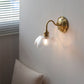 Curved Gooseneck Glass Brass Wall Sconce Light - 230GBWL - Modefinity
