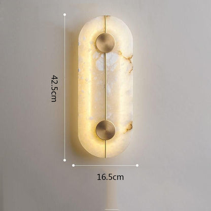 Marble Alabaster Brass Wall Light - 206MWL - Modefinity