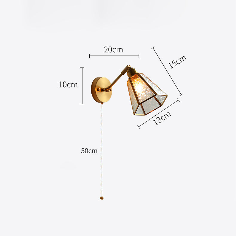 Glass Brass Wall Light - 206GBWL - Modefinity