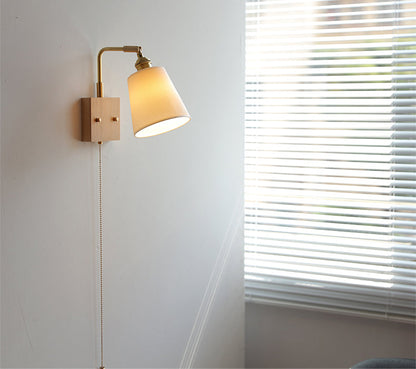 Ceramic Wall Light With Wood Plate - 112WL - Modefinity